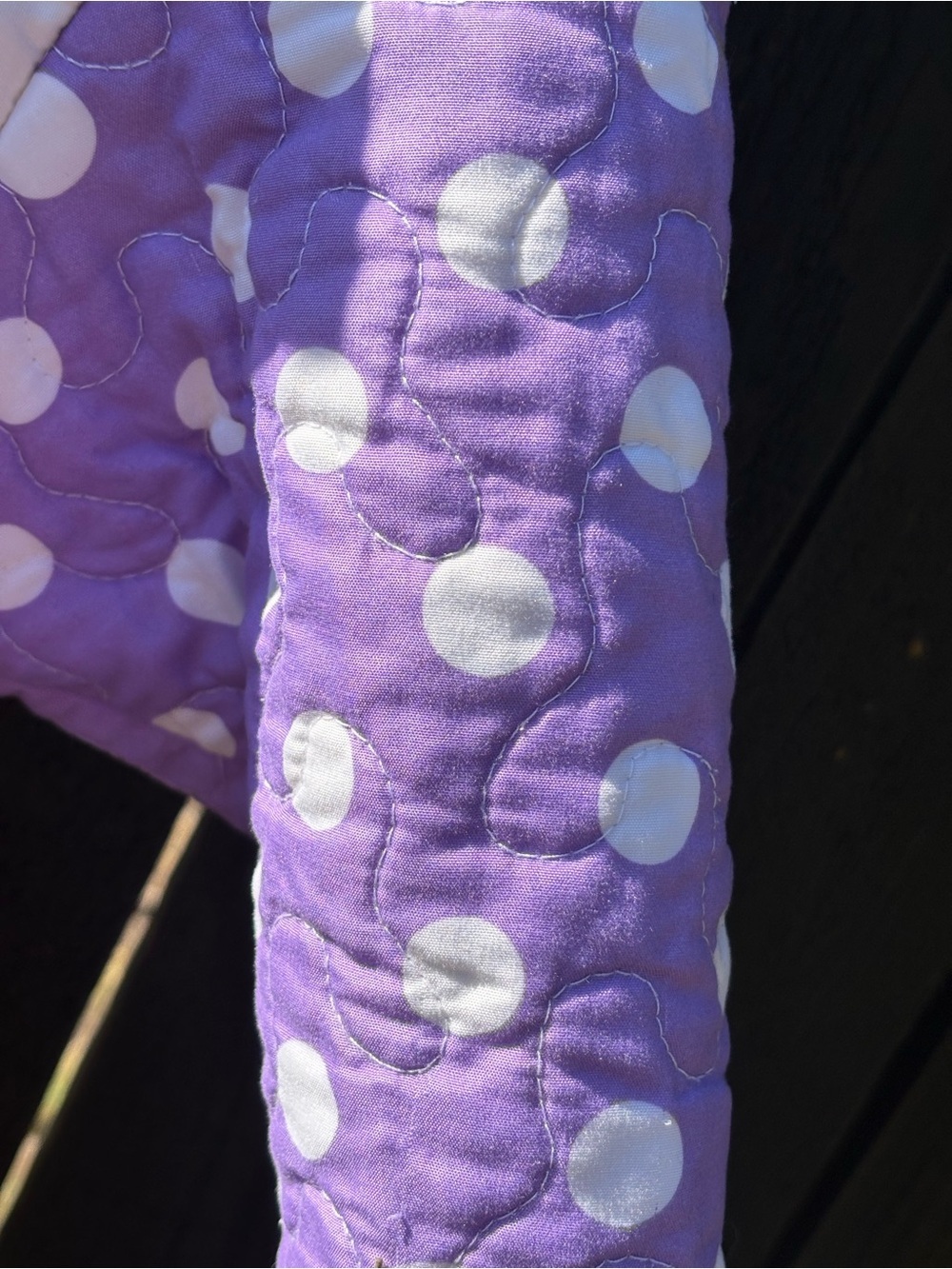 2T/3T Girls  Quilted Hooded Pullover with Ballerina Motif - Purple & Pink - Picture 3 of 8